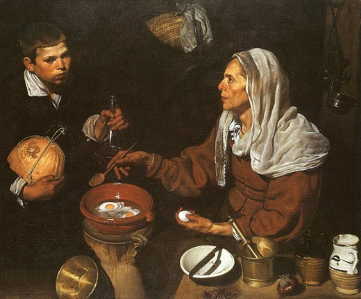 Old Woman frying Eggs